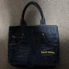 人気 BABY DOLL リメイク デニムトートバッグ ハンドメイド 刺繍のサムネイル