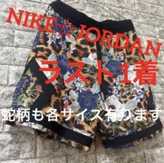 タイムセール中♪ナイキ☆ジョーダン★ヒョウ柄★薔薇★ハーフパンツ☆黒☆XL レア☆ラスト1着♪NIKE☆JORDAN☆豹柄☆薔薇☆ハーフパンツ☆希少 M