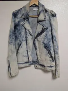 rings ライダースジャケット デニム風