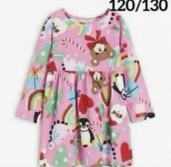 ☆新品☆H&Mクリスマスワンピース　ピンク♡♡120/130 ②