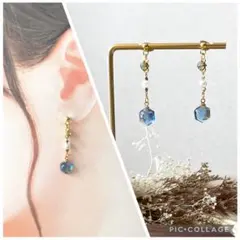 ☆金属アレルギー対応☆誕生石カラーのピアス(3月 アクアマリン)