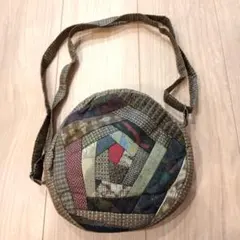 ショルダーバッグ　大島紬生地他、着物リメイク　パッチワーク　ショルダー長さ調整可