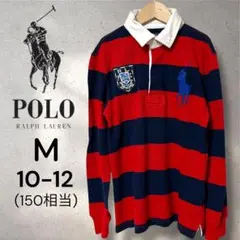 美品 ラルフローレン ラガーシャツ ワッペン ビッグポニー 150 レディースS