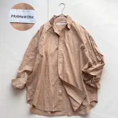 美品FRAMeWORKライトフレンチリネンレギュラーシャツ 25ss 希少カラー