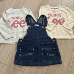 Buddy Lee 長袖2枚とジャンバースカートセット 80cm