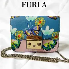 未使用品✨ FURLA フルラ メトロポリタン チェーンショルダーバッグ 蝶 花のサムネイル