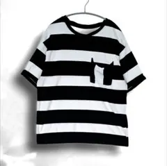 セオリー ボーダー Tシャツ S ポケット 半袖 綿100% theory 黒白のサムネイル