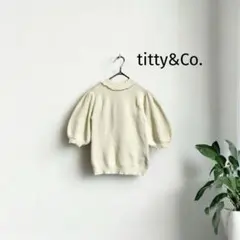 titty&Co.ティティアンドコー　シフォンリボン リブニット