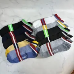 メンズ くるぶしソックス 脱げない靴下 10足セット 薄手　Free