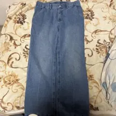 GU スーパーバギーデニムスラックス ブルー XL ストリート
