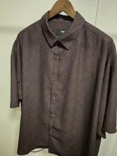 HARE 幾何学模様 半袖シャツ ブラウン