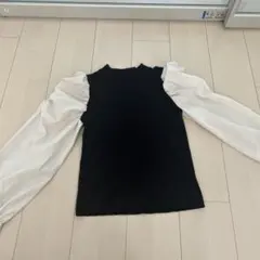 INGNI パフスリーブ 長袖シャツ ブラック・ホワイト