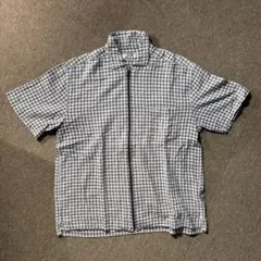 PIKO 半袖 チェックシャツ ジップアップ ボックスカット スクエアカット