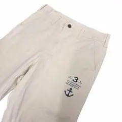 GUNG HO ワークパンツ アイボリー アンカープリント W30 USA製のサムネイル