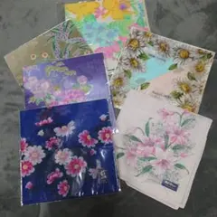 花柄ハンカチセット（青・紫）