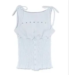 andmary Lana ribbon tops white - メルカリ
