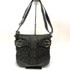 Coach コーチ 2way ショルダーバッグ 黒 キャンバス シグネイチャー