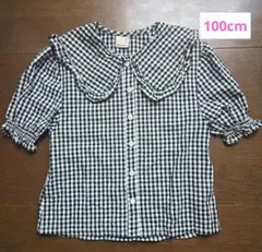 【petit main】ギンガムチェック 半袖シャツ 100cm