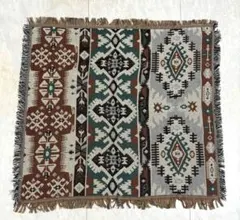 在庫わずか✨90x90cm マルチラグ オルテガ柄 民族柄 大きめ Aパターン柄