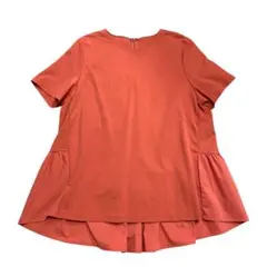 洗える　23区 トップス　フリルカットソー 大きいサイズ　ゆったり　オレンジ