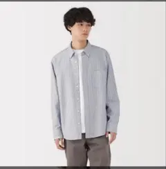 無印　紳士　洗いざらしオックスボタンダウン長袖シャツ