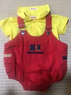 ミキハウス　オーバーオール　セーラー襟シャツ