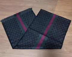 正規店購入　GUCCI GGパターン マフラー ブラック　男女兼用