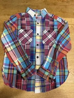 DENIME DUNGAREE チェック柄 長袖 シャツ マルチカラー 150