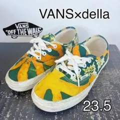 VANS × Della Authentic 23.5総柄 イエロー グリーンのサムネイル