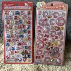 ボンボンドロップシールモジ　うるちゅるポップシール　キティ　2点セット