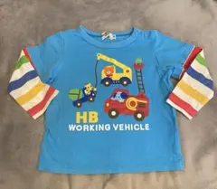 ミキハウス　作業車両プリント Tシャツ 90