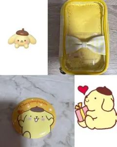ポムポムプリン 缶バッジとクリアポーチセット