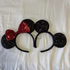 ミニーマウス風スパンコールカチューシャ