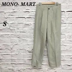 モノマート【S】 スラックス タックパンツ クロップド丈 センタープレス グレーのサムネイル