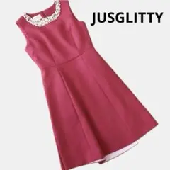 JUSGLITTY ジャスグリッティー バックラウンドビジューワンピースのサムネイル