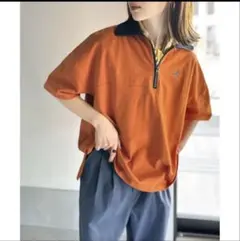 綿100％配色ハーフジップのサムネイル