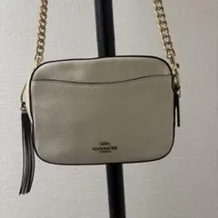 COACH ホワイトレザー ショルダーバッグ