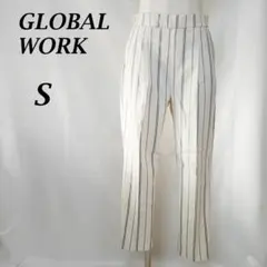 【美品】グローバルワークGLOBALWORKカジュアルスラックスS白緑紺【89】