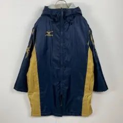 訳あり MIZUNO ミズノ 読売新聞 ベンチコート スポーツ 防寒 紺×金 Mのサムネイル