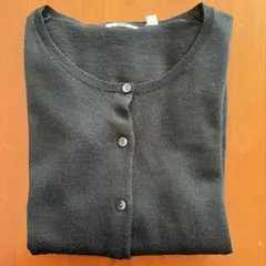 【新品】ユニクロ　エクストラファインメリノ　クルーネック　カーディガン　黒　M