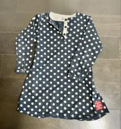 水玉模様の長袖チュニック 130cm