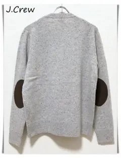 未使用 2010s J.Crew エルボーパッチ セーター M ライトグレー
