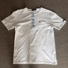 BURBERRY BLACK LABEL ヘンリーネック Tシャツ ホワイト