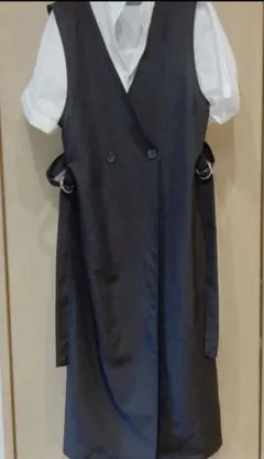 サマンサモスモスブルー　 ダブルボタンジャンパースカート　ロングジレ