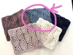 ハンドメイド　スヌード　水色