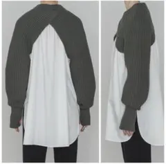 HYKE RIBBED SLEEVES オリーブのサムネイル