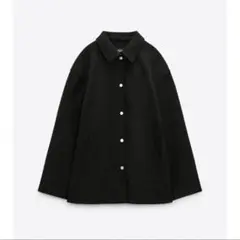 ZARA ボタン オーバーサイズシャツジャケット