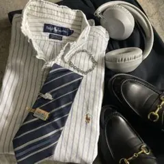 90's YARMOUTH オールドラルフ オックスフォード ネクタイシャツ