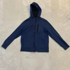 GU ネイビージップパーカー フード付 きれいめ カジュアル万能　S