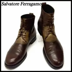 Salvatore Ferragamo レースアップブーツ 本革 上級ライン